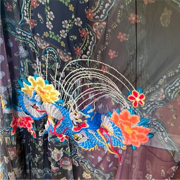 Johnny Was Kyler Mesh Dress Size XXS Embroidery w/ many loose threads throughout - Picture 10 of 14